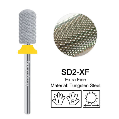 Gold Tungsten Carbide Nail Drill Bits – Large Barrel Milling Cutter, Pro Reversed Durable Grinding & Polishing Tools Accessories 4XC
