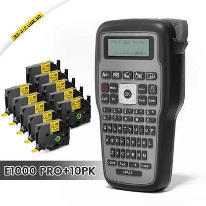 E1000 PRO Industrial Label Printer - Portable Heat Shrink Tube Printer Compatible with Brother HSE-231 and HSE-631 for Cable Marking