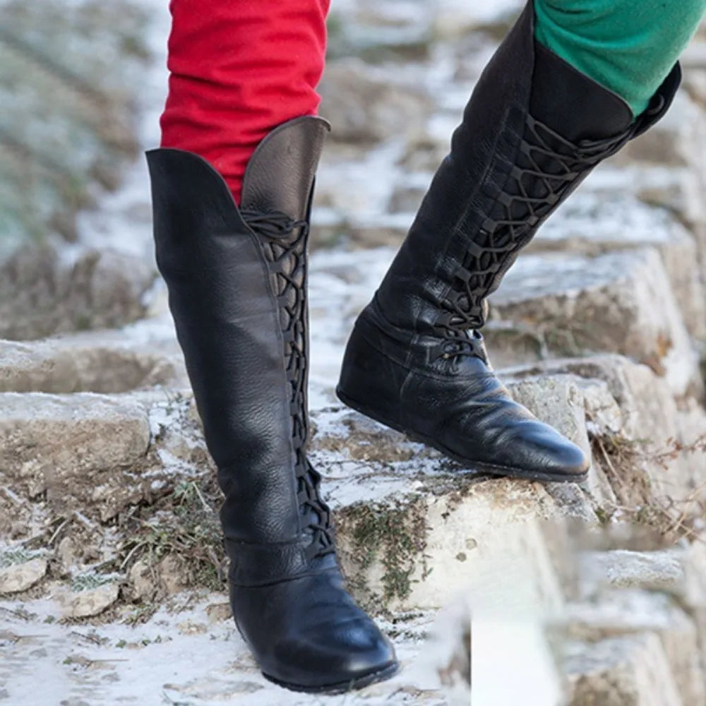 Medieval Cosplay Leather Boots - Retro Princess Prince Knight Gothic Halloween Carnival Shoes