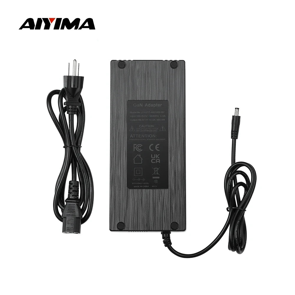AIYIMA 48V 10A GAN Power Adapter – High-Power Supply for TPA3255 & TAS5630 Audio Amplifiers A07 A08