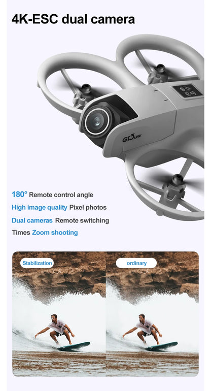 GT3 8K GPS Drone – Professional Foldable Quadcopter with 180° Dual HD Cameras, 5G WiFi, Obstacle Avoidance & Brushless Motors