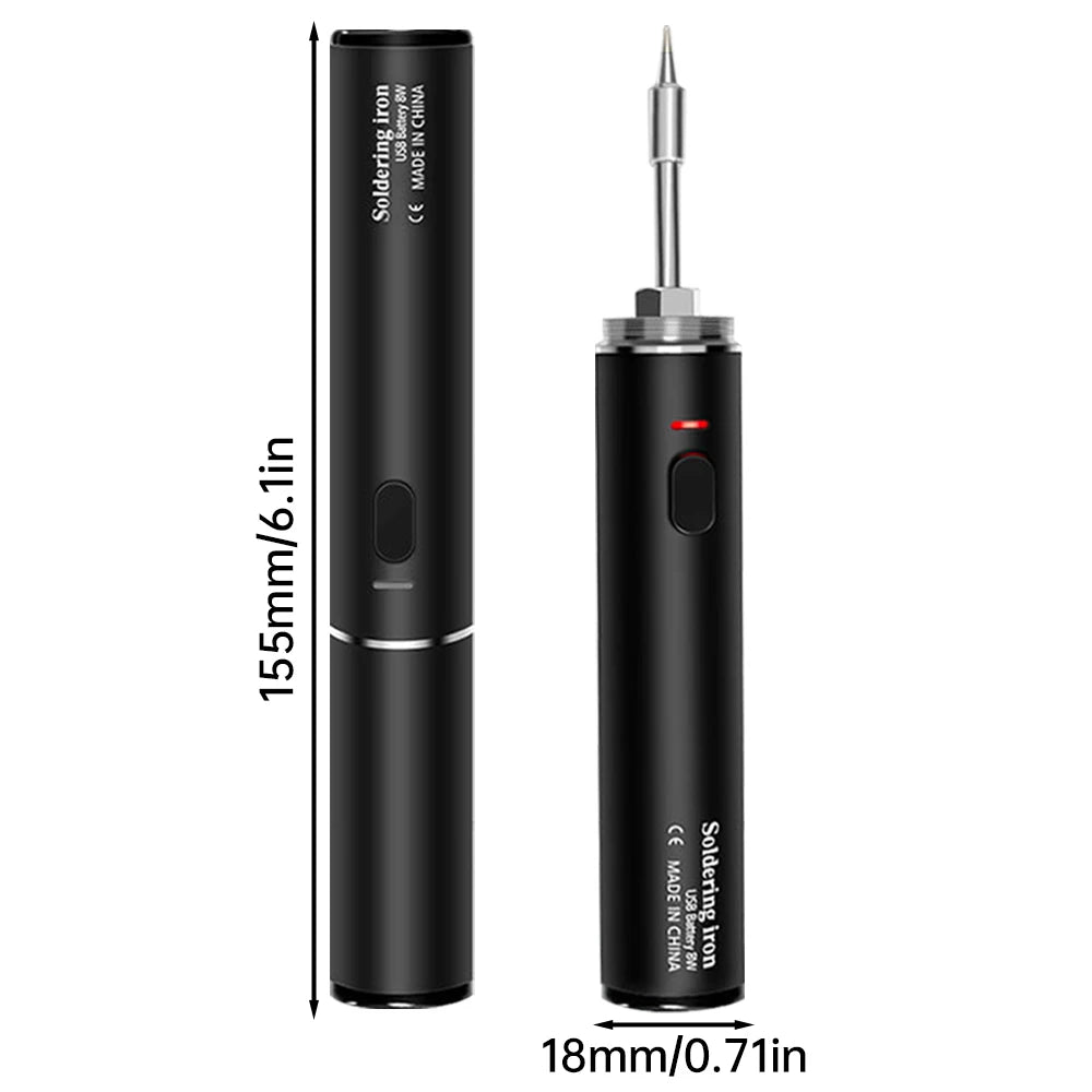 Wireless 5V Soldering Iron Kit – 18350 Lithium Battery USB Rechargeable DIY Repair Tool with Adjustable Temperature for Precision Electronics Soldering
