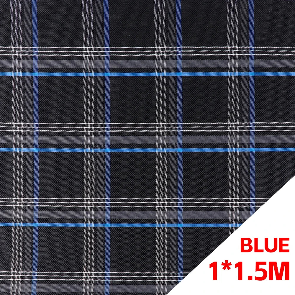 JDM Plaid Car Seat Cover Fabric - 1 × 1.5M Vintage Classic Interior Upholstery Cloth