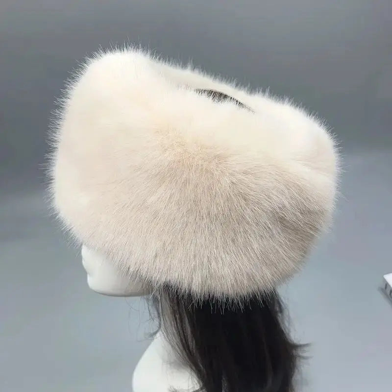 Fashion Fluffy Faux Fur Winter Hat – Women’s Warm Ear Protection Ski & Snow  Headband Cap