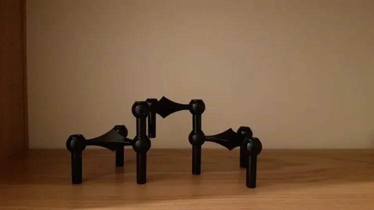 Metal Molecular Structure Candle Holder – Nordic Silver Candelabra Centerpiece for Living Room Decor & Gift