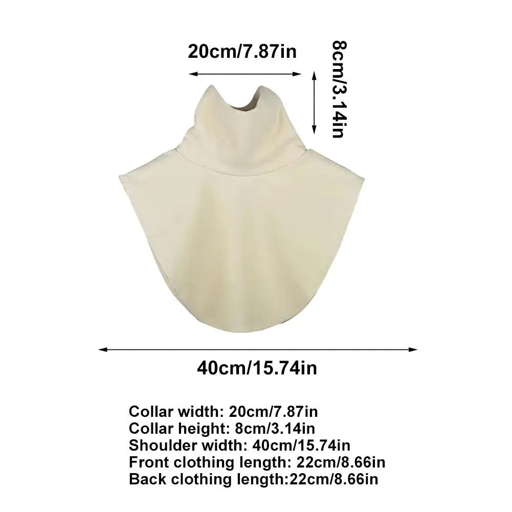Women's Detachable High-Neck Collar - Soft Elastic Jersey False Collar and Neck Warmer in Solid Colors