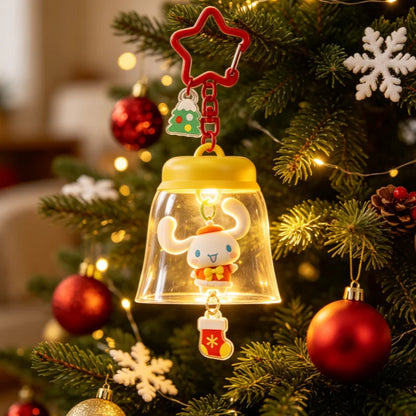 Sanrio HOLLY BOX Cartoon Light-Up Bell Ornament - Christmas Tree Decoration and Cute Bag Pendant