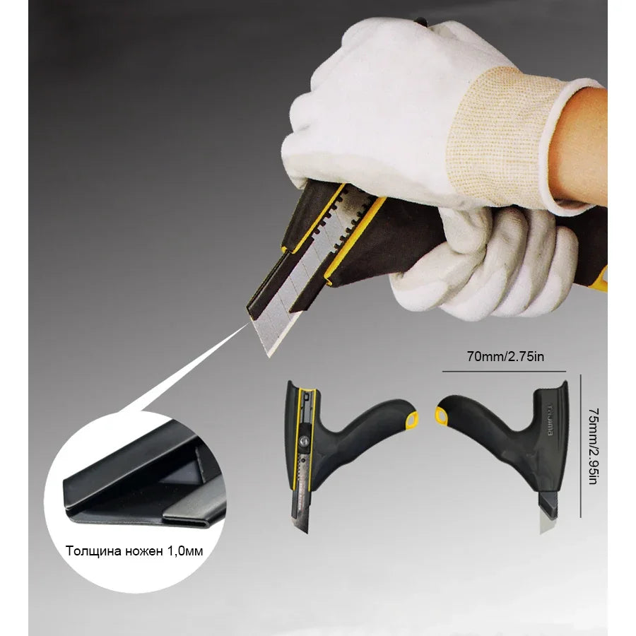 TAJIMA LB62H Silicone Rubber Cutting Knife - 22mm J-Blade Self-Locking Conveyor Belt Cutter