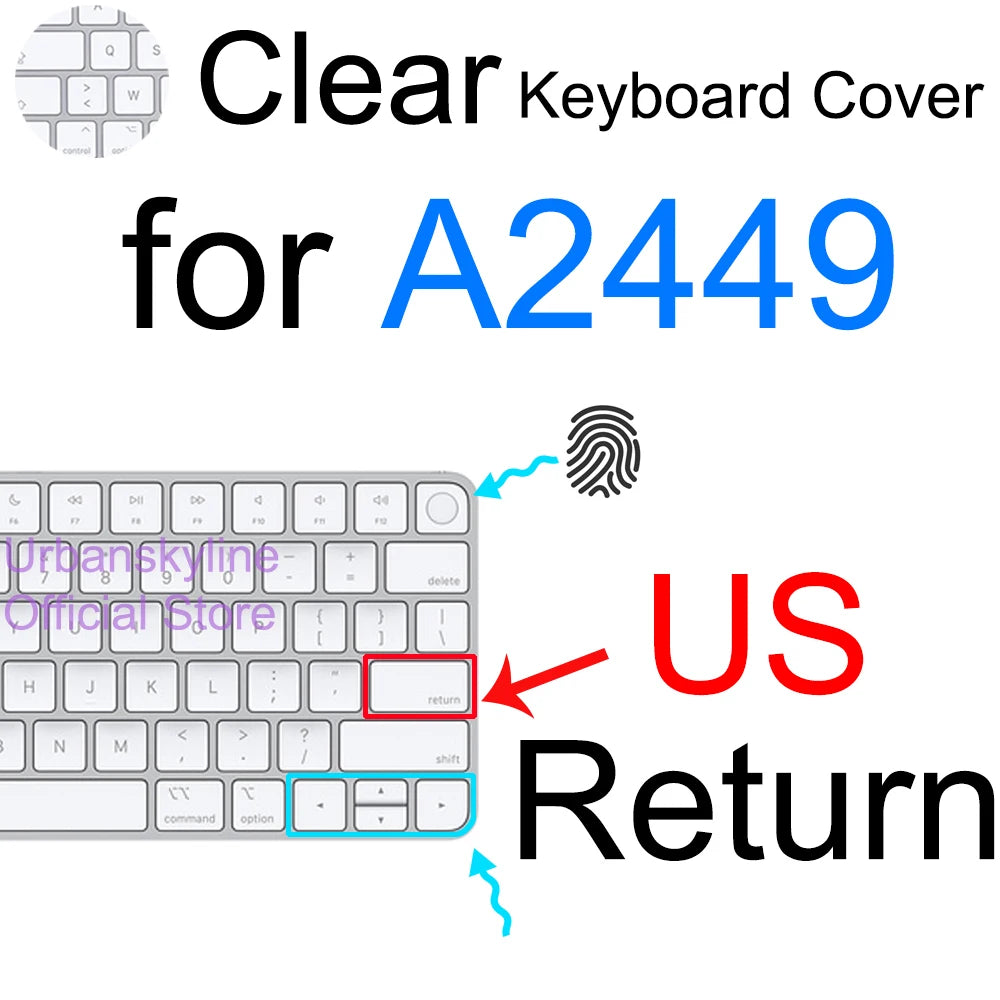 iMac Magic Keyboard Cover - Silicone Protective Skin for Apple A2449, A2450, A2520, A1644, A1843, A1314 & A1243