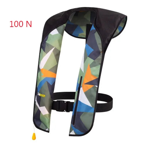 Professional Self-Inflatable Fishing Vest – 150N/100N Life Jacket for Adults, Manual & Auto Water Sports