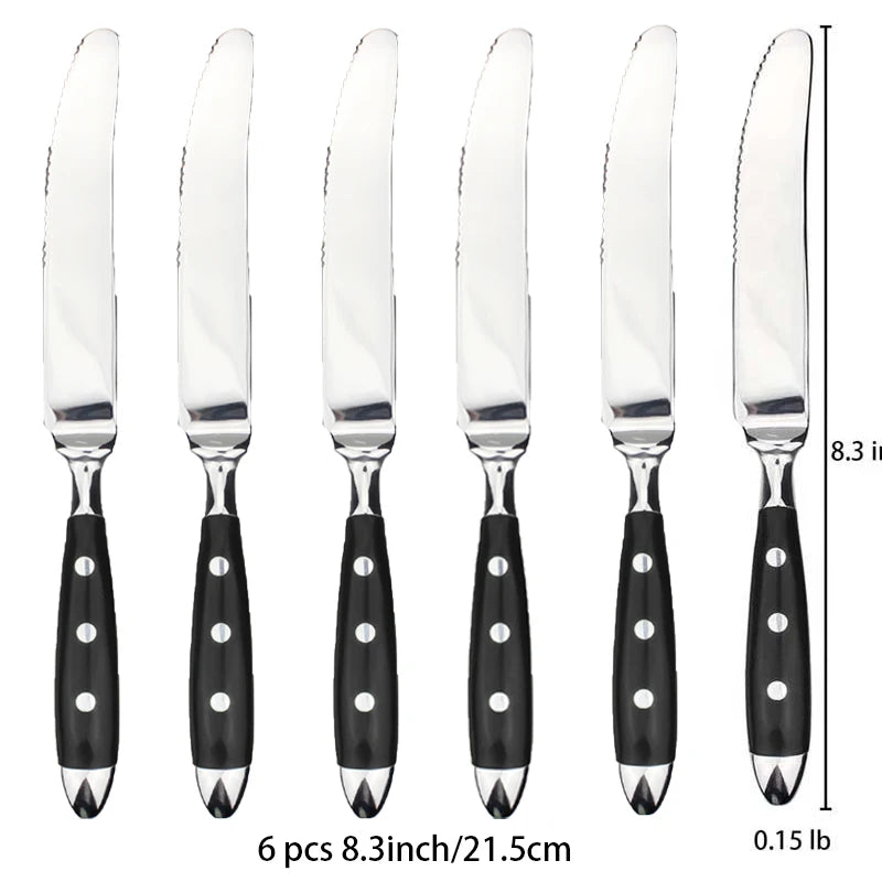 Classic Elegant Stainless Steel Cutlery Set – Fork, Spoon, Knife & Teaspoon Full Dining Steak Dinnerware Collection