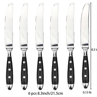 Classic Elegant Stainless Steel Cutlery Set – Fork, Spoon, Knife & Teaspoon Full Dining Steak Dinnerware Collection