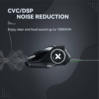 Lexin G2P Motorcycle Helmet Bluetooth Intercom – Hands-Free Communicator for Up to 6 Riders with FM Radio