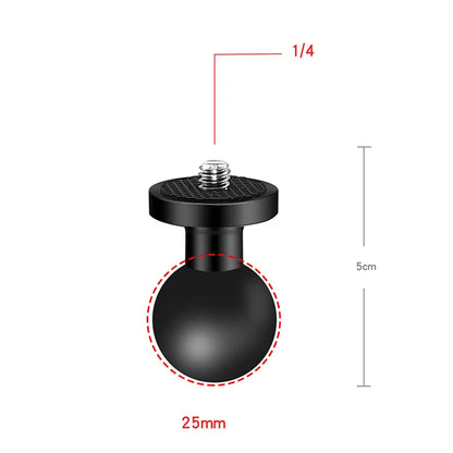 1" Ball Head Adapter Mount for Motorcycle Handlebar – Rearview Mirror Bracket for DJI, GoPro & Insta360 Cameras