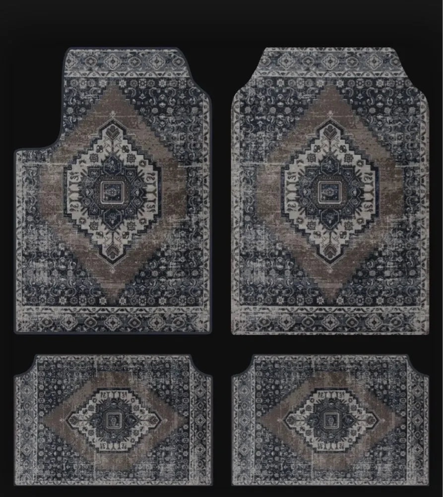 Bohemian Universal Floor Mat Set - American Retro Anti-Slip Soft Rugs for Car, Bedroom and Home