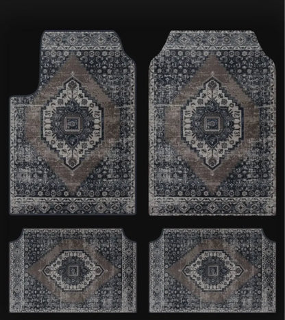 Bohemian Universal Floor Mat Set - American Retro Anti-Slip Soft Rugs for Car, Bedroom and Home