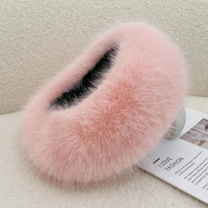 Winter Faux Fur Bucket Hat for Women – Fluffy Thick Plush Fisherman Hat, Coldproof & Windproof Skiing Fashion Panama Cap