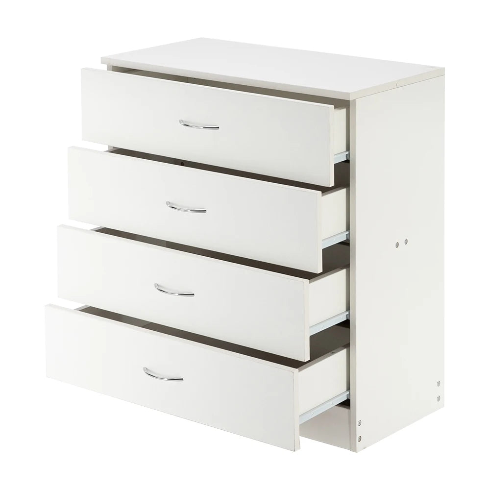 Modern Simple White 4-Drawer Dresser – Minimalist Storage Furniture