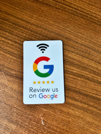 NFC215 Programmable Google Review Acrylic Stickers – 13.56MHz Waterproof NFC Station Table Stand Card