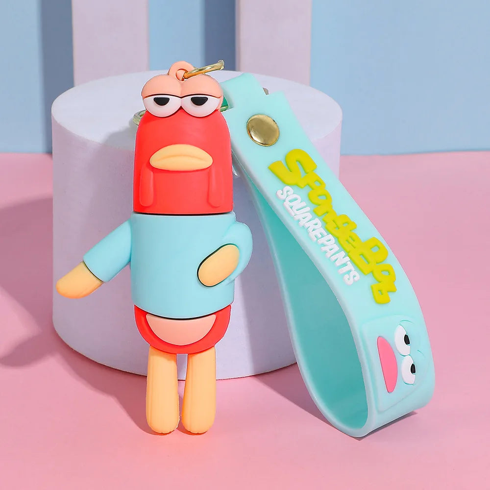 Bikini Bottom Ugly Fish Keychain - Colorful Cartoon Pendant for Car, Bag, and Festival Gifts