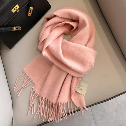 Winter Narrow Wool Scarf – 28 Colors, 100% Wool Solid Color Unisex Scarf for Men & Women, Warm and Cold-Proof