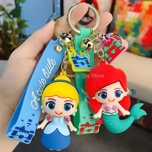 Anime Disney Cartoon Keychain – Gummed Girl, Mermaid & Princess Keyring, Cute Snow White & Alice Toy Gift