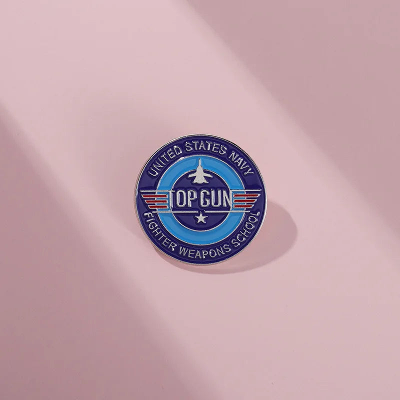 Top Gun Navy Fighter Weapons School Enamel Pin – Vintage Metal Badge for Backpack, Clothes, Jewelry & Shirt Collar