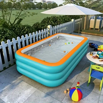 Inflatable PVC Swimming Pool – Durable Easy-Install Above Ground Pool, Portable Outdoor Family Pool 1 Pack Garden Summer Fun