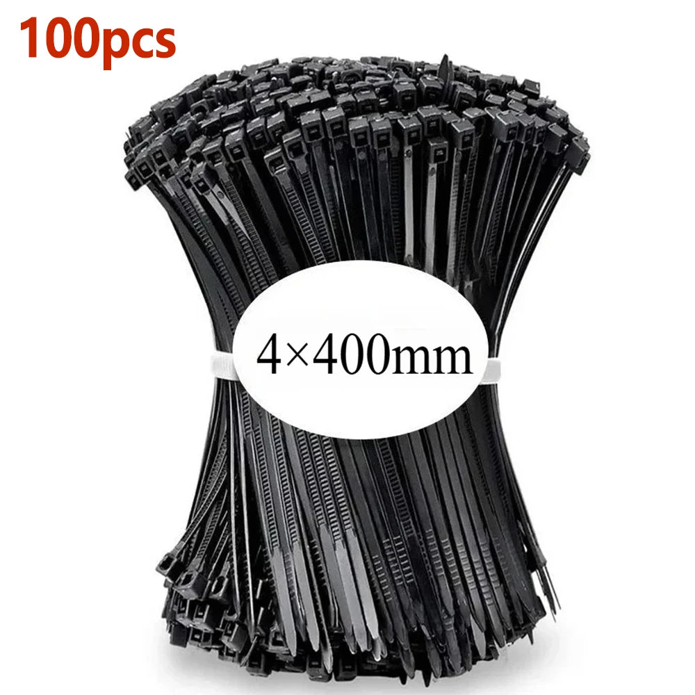 100Pcs Nylon Cable Ties - Self Locking Adjustable Wire Zip Straps for Home Office Cable Management