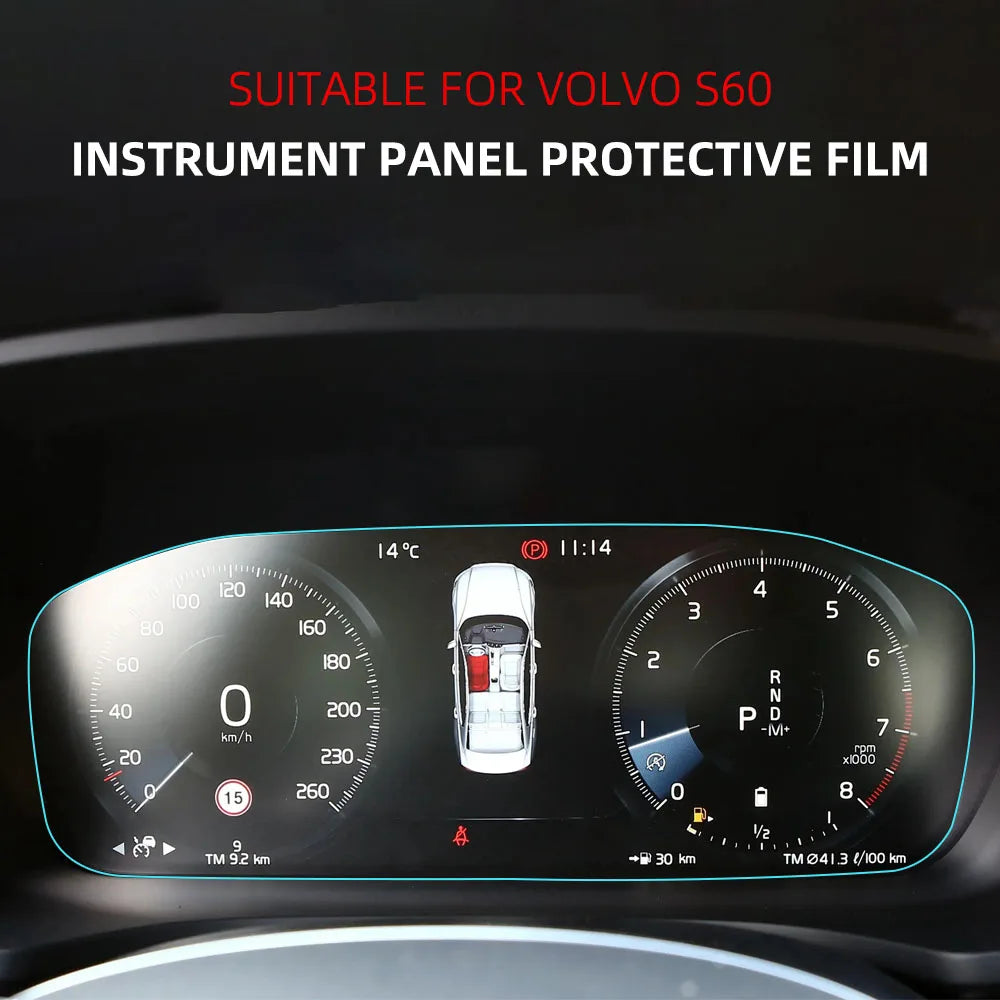 Volvo XC60 XC40 XC90 S60 S90 V60 V90 2018–2023 Nano Transparent Dashboard Protective Film – Anti-Scratch Instrument Panel Screen Cover