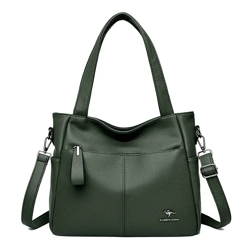 Luxury Women’s Leather Casual Tote Bag – High Quality Large Shoulder & Crossbody Handbag