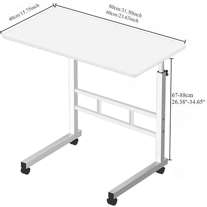 Portable Adjustable Height Desk with Wheels – Oversized Mobile Laptop Study Table for Dormitory, Home Office & Student Use