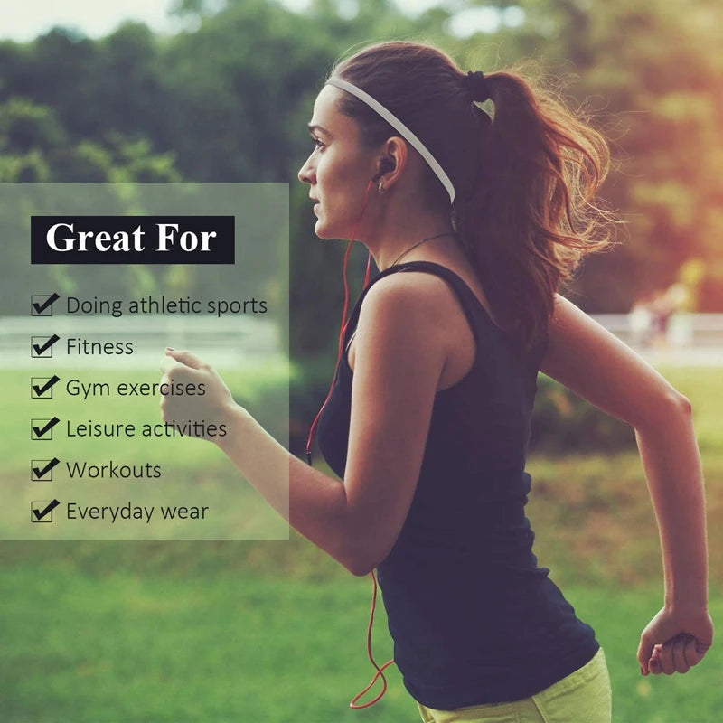 4 Pack Non-Slip Elastic Sports Headbands – Thick Sweatbands for Men & Women, Exercise & Outdoor Use