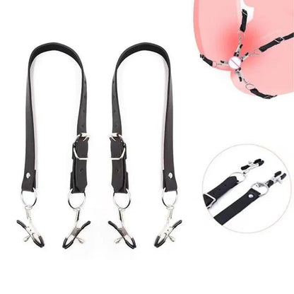 Black Leather BDSM Body Harness - Adjustable Adult Bondage Restraint & Fetish Accessory Set