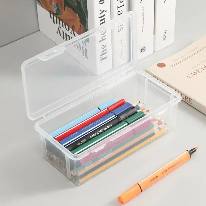 Transparent Sketch Pencil Case: Large Capacity Storage for Art Students - Plastic Toolbox