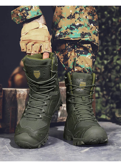 Special Forces Desert Combat Boots - Men's Tall Wear-Resistant Tactical, Waterproof Training & Outdoor Mountaineering Sports Boots