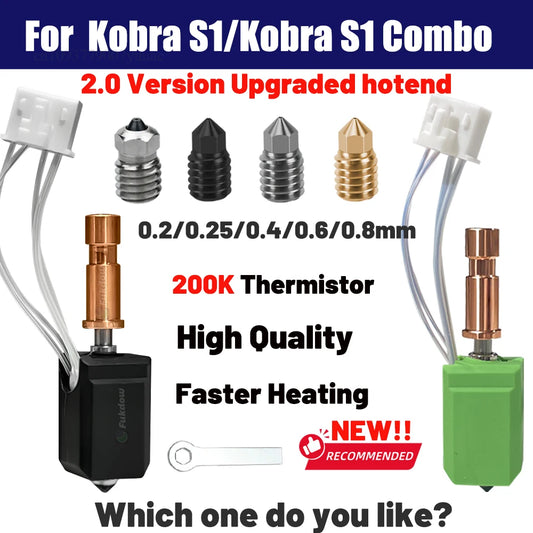 Anycubic Kobra S1 Ceramic Hotend - 24V 48W Rapid Heating 300℃ Upgrade 3D Printer Extruder Head