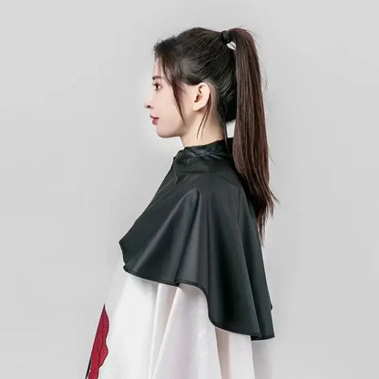 Black Short Square Waterproof Hairdressing Cape – Professional Salon Barber Hair Cutting Wrap & Dyeing Tool