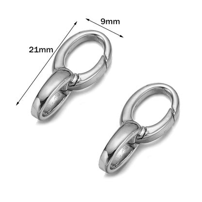 2PCS Gold Filled Oval Clasp - 14K/18K Spring Connector Carabiner for DIY Jewelry Necklace & Bracelet Making
