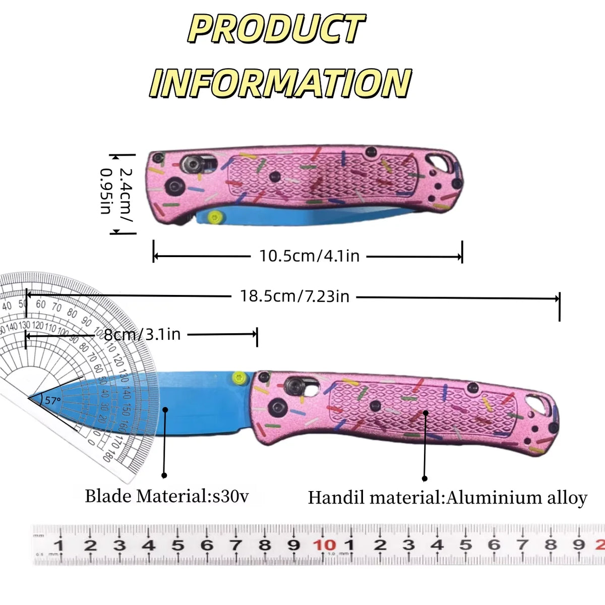 BM535 S30V Folding Knife - Color-Coated Aluminum Handle EDC Pocket Knife
