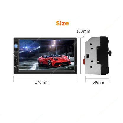 Navifly ND1 2-Din Car Radio — 7" HD Touchscreen Multimedia Player, Universal MP5 Stereo with Bluetooth, TF, FM & Camera Support