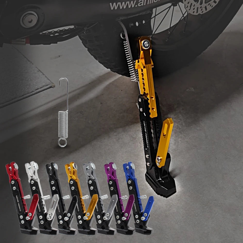Motorcycle Kickstand Support — Universal Alloy Side Stand Bracket for Dirt Bikes & Motorbikes Tripod Foot Holder