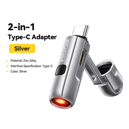 Essager 2-in-1 Type-C Mini Lighter - Portable USB-C Electric Lighter with Air Blowing Function for Outdoor Safety