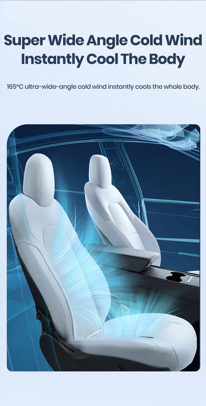 YZ Tesla Seat Cushion Cover — Ventilated Cooling Car Seat with Fan for Model 3 & Model Y | Breathable Summer Accessory