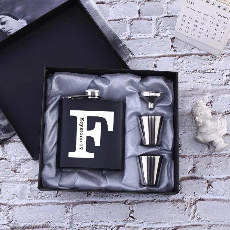 Personalized 6oz Stainless Steel Hip Flask – Engraved Christmas, Birthday, Valentine's Day Gift, Custom Logo for Wedding Favors   2/2