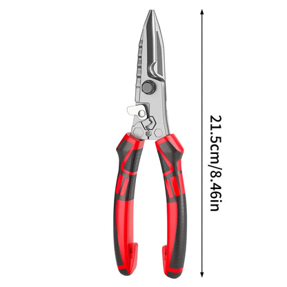 Multi-Functional Electrician Scissors - Wire Cutting, Crimping & Wrench Tool for Cable and Metal Sheets