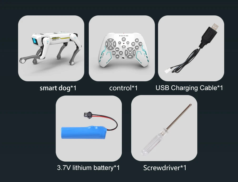 Teeggi Electric RC Intelligent Robot Dog – Multifunctional Bionic Smart Mechanical Dog with Turret, Educational Toy Gift