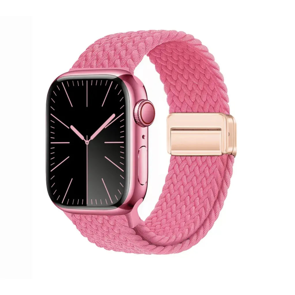 Nylon Braided Watch Band for Apple Watch – Compatible with Series SE, 3–10 & Ultra (38–49mm Adjustable Sport Strap)