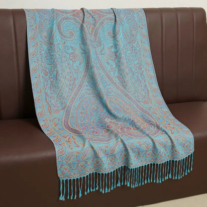 Luxury Autumn Cashmere Pashmina Shawl – Warm Winter Scarves for Women, Printed Cotton Foulard Stole Scarf 2023