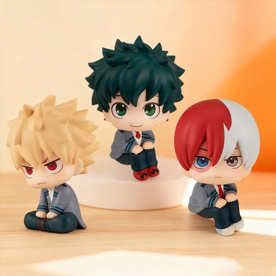 Super Cute Chibi Anime PVC Figures – My Hero Academia Style Izuku Midoriya, Katsuki Bakugo & Shoto Todoroki Collectible Toys